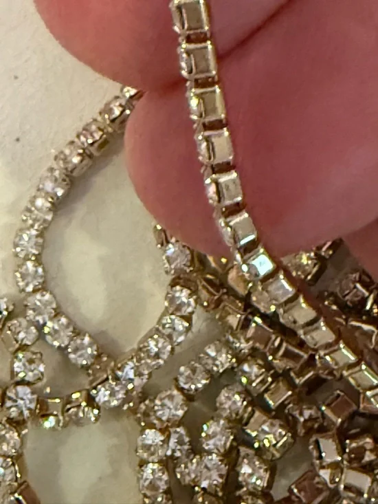 Banana Republic Gold-Tone Crystal Tennis Necklace - Women Jewelry 36” L - Picture 5 of 5